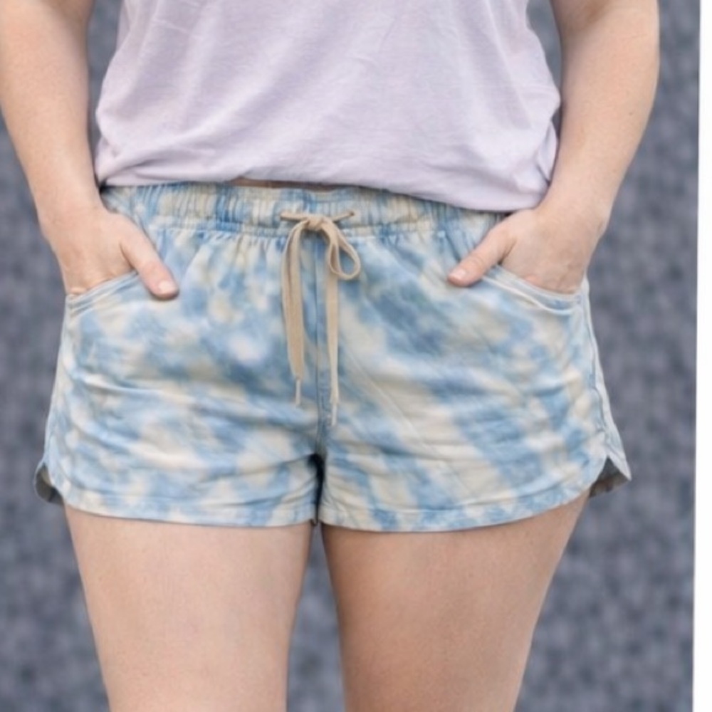 Prana Blue Tie-Dye Athletic Shorts MEDIUM